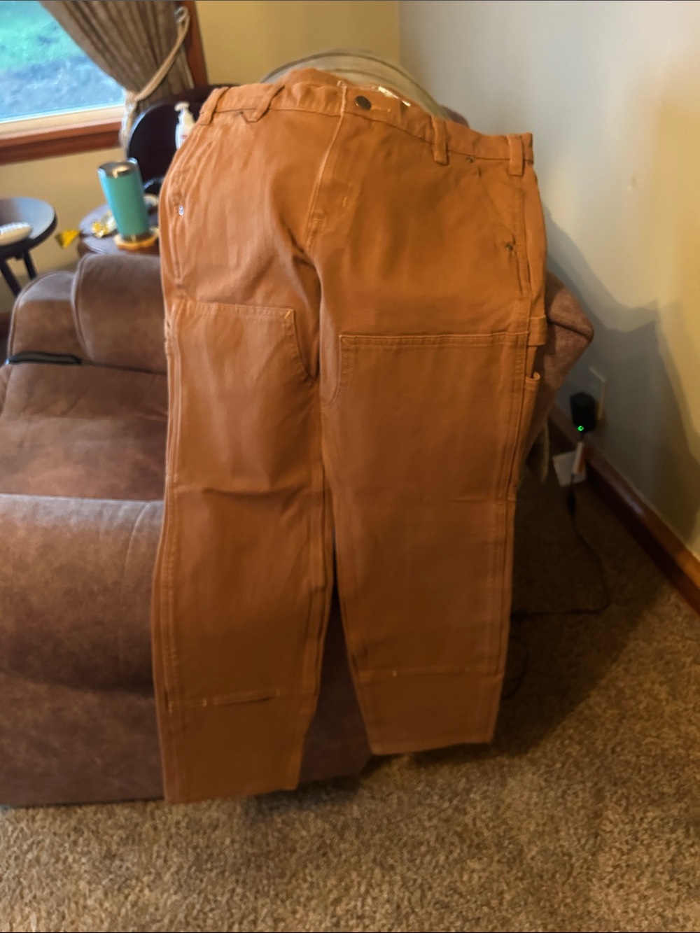 Carhartt Brown Relaxed Women’s Jeans with Logo Patch - Picture 4 of 7